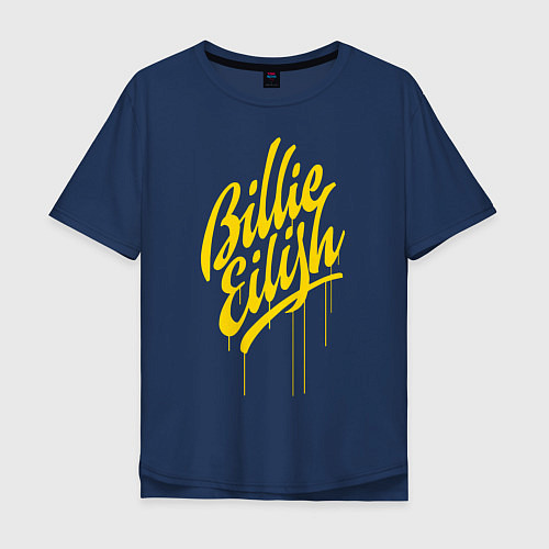 Мужская футболка оверсайз BILLIE EILISH / Тёмно-синий – фото 1