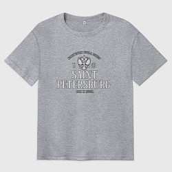 Футболка оверсайз мужская Санкт-ПетербургBorn in Russia, цвет: меланж