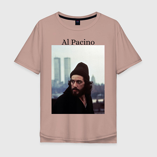Мужская футболка оверсайз Аль Пачино / Пыльно-розовый – фото 1