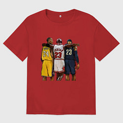 Футболка оверсайз мужская Bryant, Jordan, James, цвет: красный