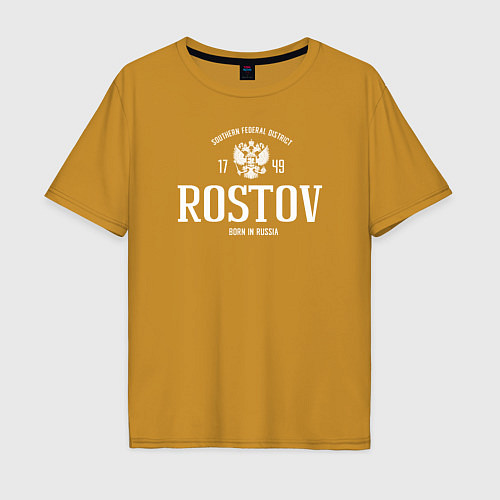 Мужская футболка оверсайз Ростов Born in Russia / Горчичный – фото 1
