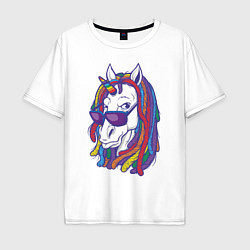 Мужская футболка оверсайз Rasta Unicorn