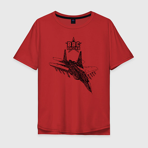 Мужская футболка оверсайз ВВС России / Красный – фото 1