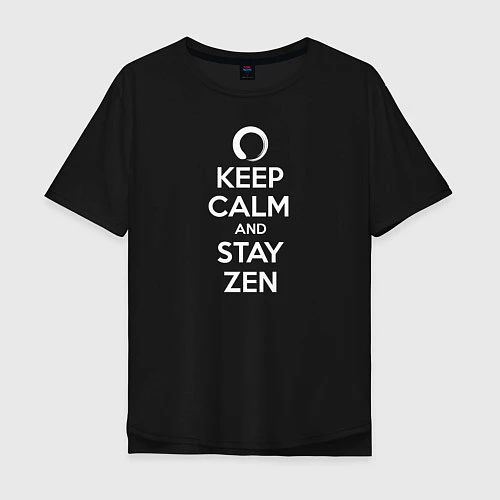 Мужская футболка оверсайз Keep calm & stay Zen / Черный – фото 1