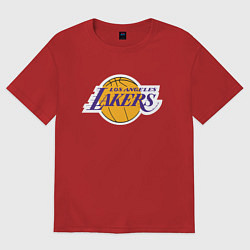Футболка оверсайз мужская LA LAKERSспина, цвет: красный