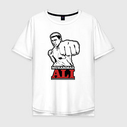 Футболка оверсайз мужская Muhammad Ali, цвет: белый