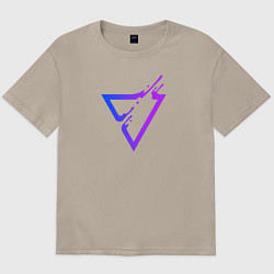 Футболка оверсайз мужская Liquid Triangle, цвет: миндальный