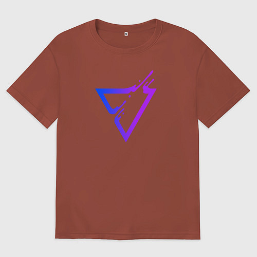 Мужская футболка оверсайз Liquid Triangle / Кирпичный – фото 1