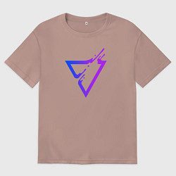 Футболка оверсайз мужская Liquid Triangle, цвет: пыльно-розовый