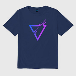 Футболка оверсайз мужская Liquid Triangle, цвет: тёмно-синий