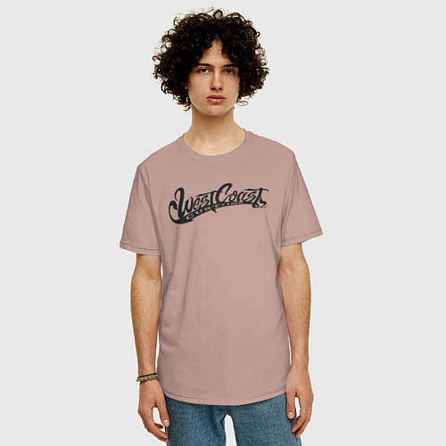 Мужская футболка оверсайз West Coast Customs / Пыльно-розовый – фото 3