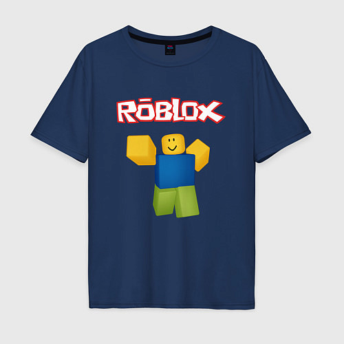 Мужская футболка оверсайз ROBLOX / Тёмно-синий – фото 1