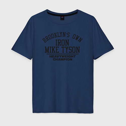 Мужская футболка оверсайз Iron Mike Tyson / Тёмно-синий – фото 1