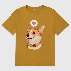 Футболка оверсайз мужская КОРГИ, цвет: горчичный