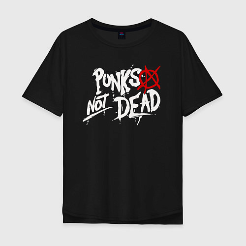 Мужская футболка оверсайз Punks not dead / Черный – фото 1