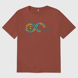 Футболка оверсайз мужская Arduino, цвет: кирпичный