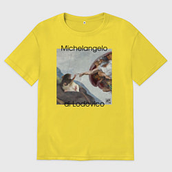 Мужская футболка оверсайз Сотворение Адама