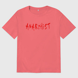 Футболка оверсайз мужская Анархист, цвет: коралловый