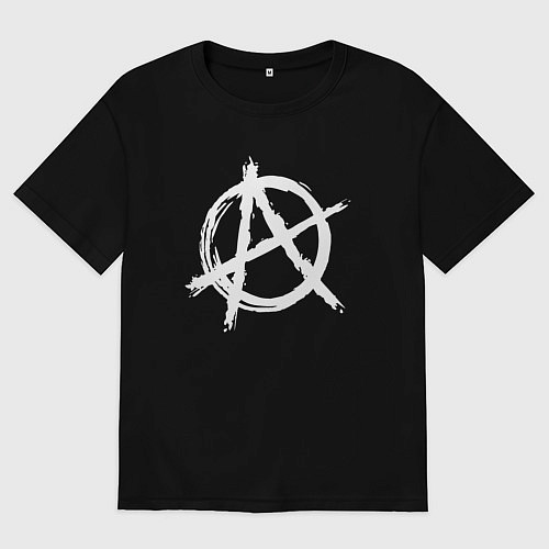 Мужская футболка оверсайз АНАРХИЯ / Черный – фото 1