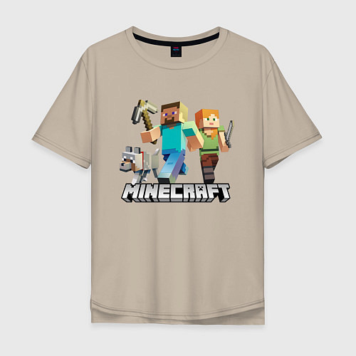Мужская футболка оверсайз MINECRAFT / Миндальный – фото 1