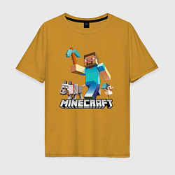 Футболка оверсайз мужская MINECRAFT, цвет: горчичный