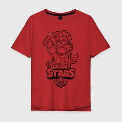 Футболка оверсайз мужская Brawl Stars SANDY раскраска, цвет: красный