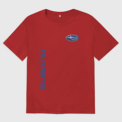 Футболка оверсайз мужская SUBARU, цвет: красный