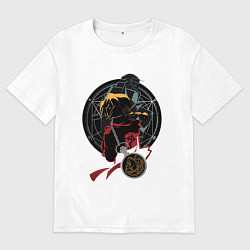 Футболка оверсайз мужская Стальной алхимик, цвет: белый