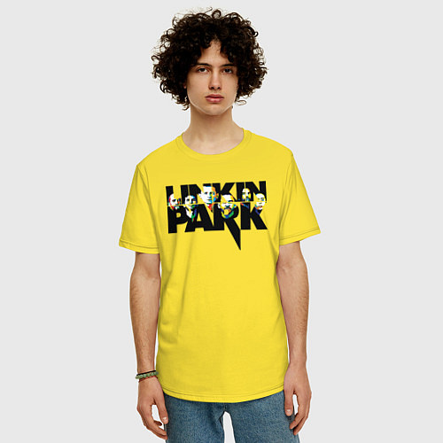 Мужская футболка оверсайз LINKIN PARK / Желтый – фото 3