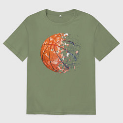 Футболка оверсайз мужская BasketBall, цвет: авокадо