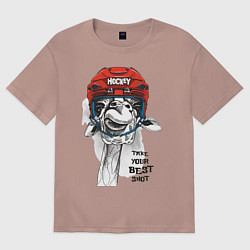 Футболка оверсайз мужская Hockey Bro, цвет: пыльно-розовый