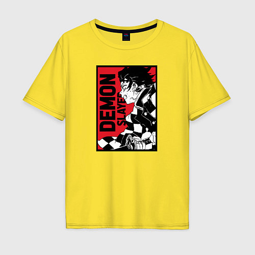 Мужская футболка оверсайз KIMETSU NO YAIBA / Желтый – фото 1