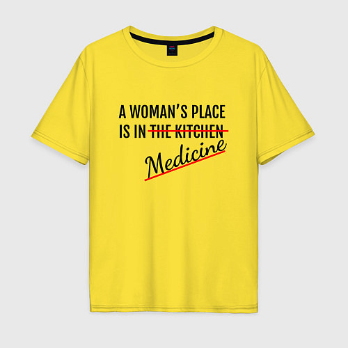 Мужская футболка оверсайз Женщина в медицине / Желтый – фото 1