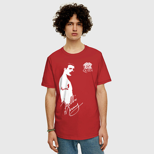 Мужская футболка оверсайз Queen / Красный – фото 3