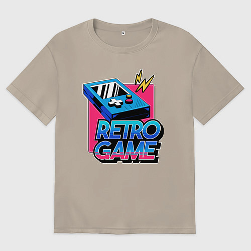 Мужская футболка оверсайз Retro game / Миндальный – фото 1