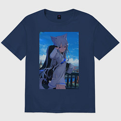 Футболка оверсайз мужская Anime art, цвет: тёмно-синий