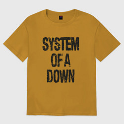 Футболка оверсайз мужская System of a down, цвет: горчичный