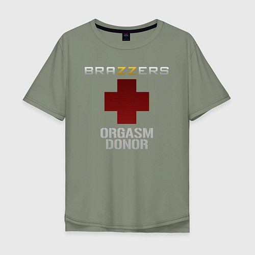 Мужская футболка оверсайз Brazzers orgasm donor / Авокадо – фото 1