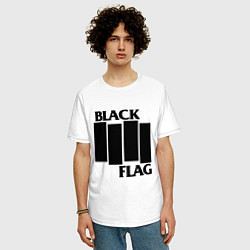 Футболка оверсайз мужская BLACK FLAG, цвет: белый — фото 2