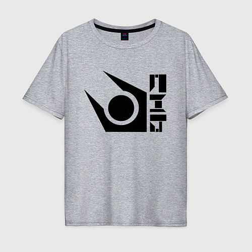 Мужская футболка оверсайз Half life combine logo / Меланж – фото 1