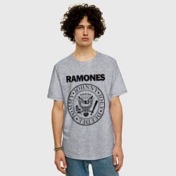 Футболка оверсайз мужская RAMONES, цвет: меланж — фото 2