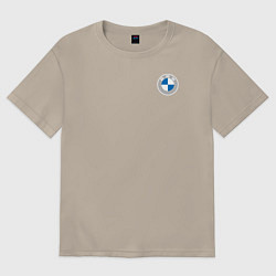 Футболка оверсайз мужская BMW LOGO 2020, цвет: миндальный