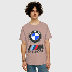 Футболка оверсайз мужская BMW BOSS, цвет: пыльно-розовый — фото 2