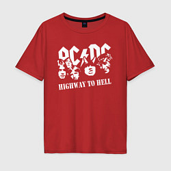 Футболка оверсайз мужская ACDC Highway to Hell, цвет: красный
