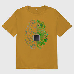 Футболка оверсайз мужская Программист, цвет: горчичный