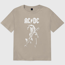Футболка оверсайз мужская ACDC, цвет: миндальный