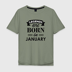 Мужская футболка оверсайз Legends are born in january