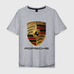 Футболка оверсайз мужская PORSCHE, цвет: меланж