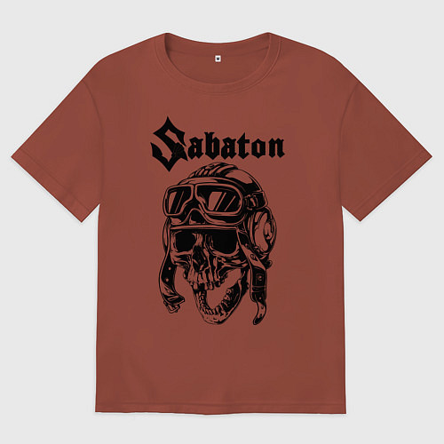Мужская футболка оверсайз Sabaton / Кирпичный – фото 1