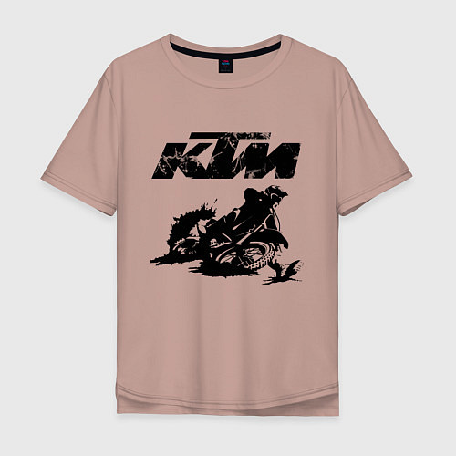 Мужская футболка оверсайз KTM / Пыльно-розовый – фото 1
